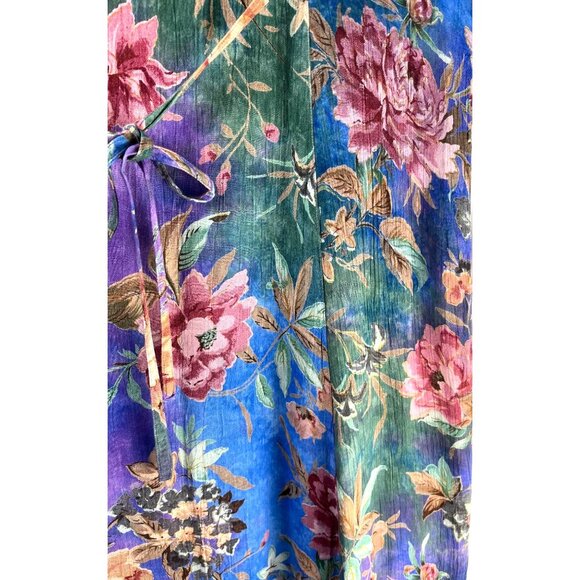 VTG 90's Cottage Core, Boho Coastal Grandma Floral Maxi Dress, Women's L - Picture 8 of 12